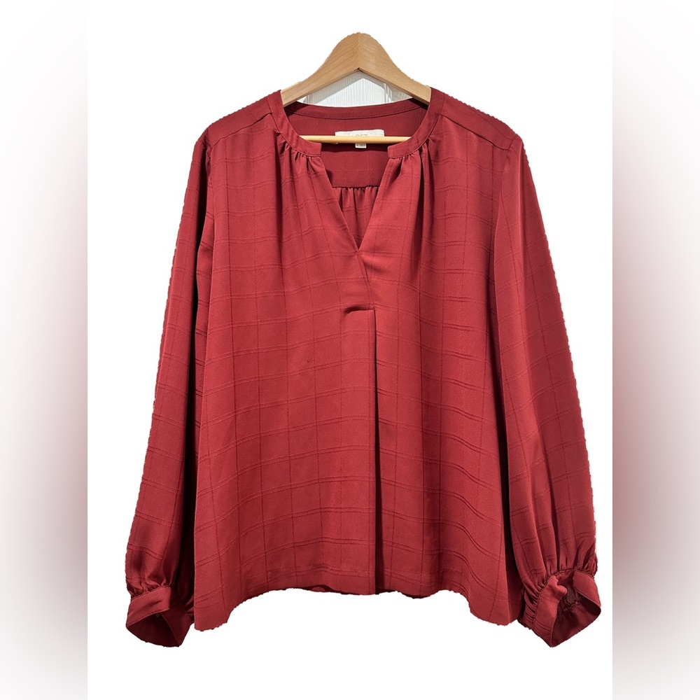 Windowpane blouse size XL.